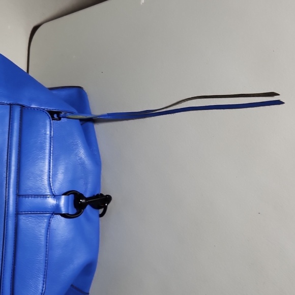 Rebecca Minkoff Bowery Leather Tote bag Electric Blue with Black Hardware purse - Picture 3 of 16
